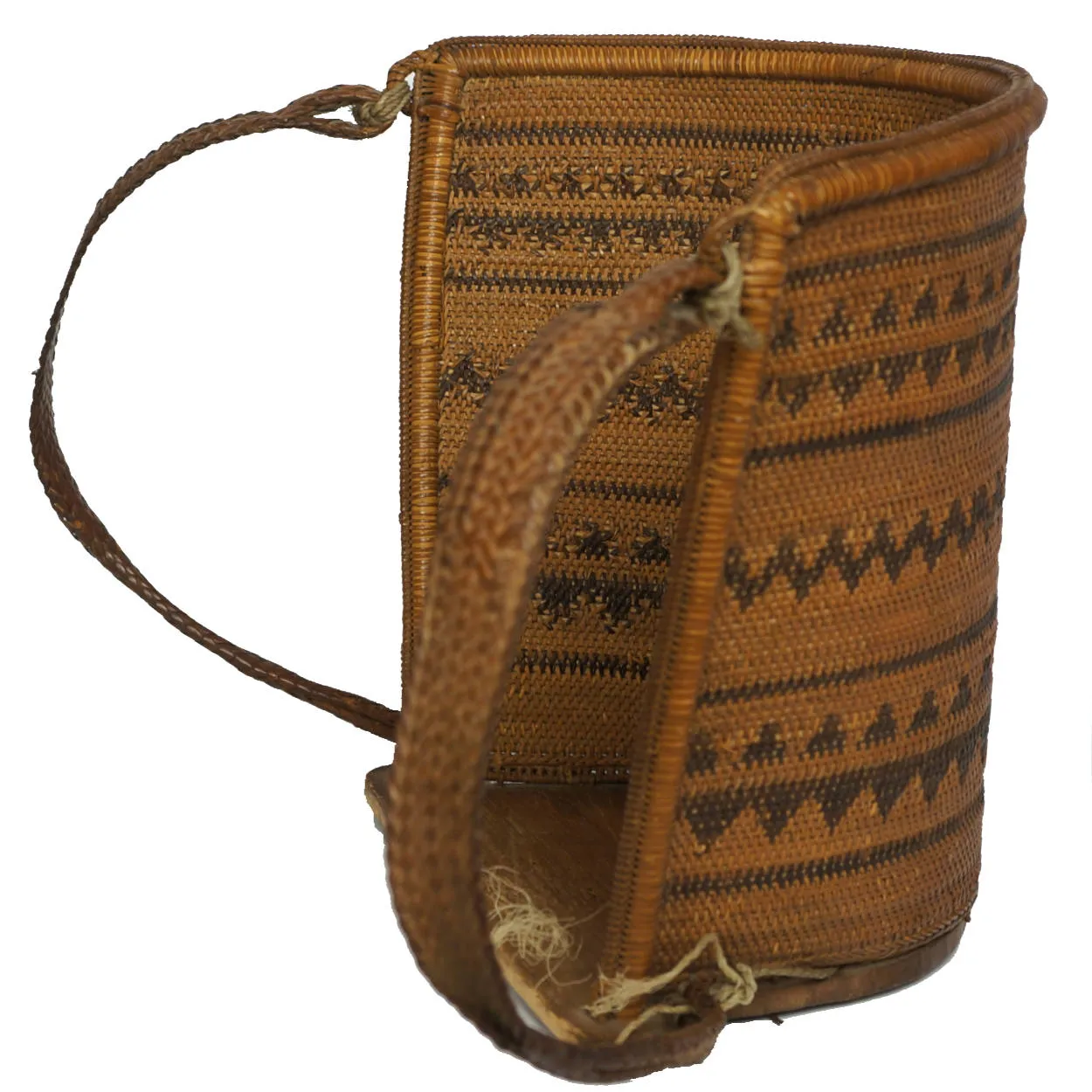 Dayak Tribe Baby Carrier Borneo Indonesia Mid 20th Century Woven Rattan Basket