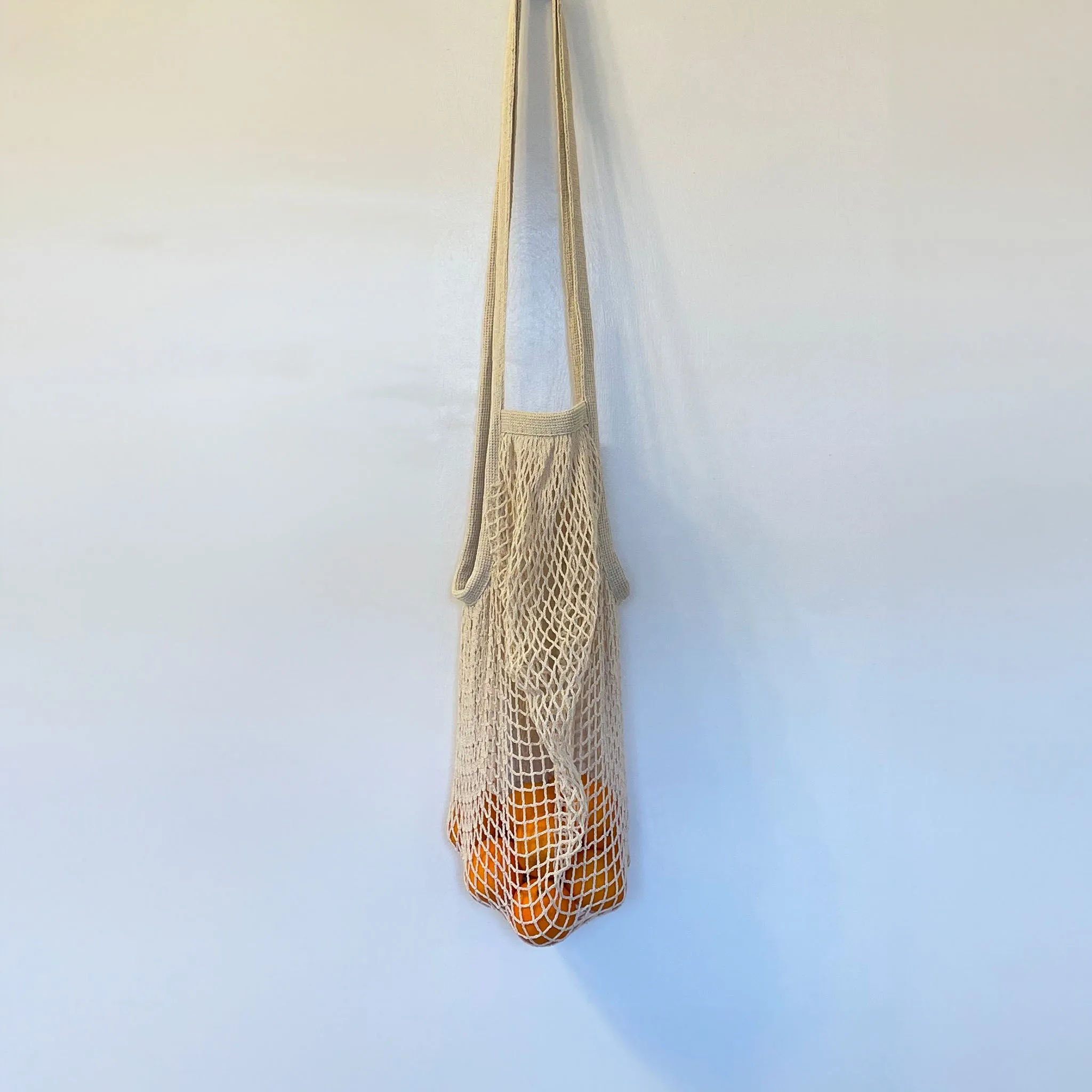 French Cotton Mesh Market Bag - Long Handle, Reusable, Zero Waste