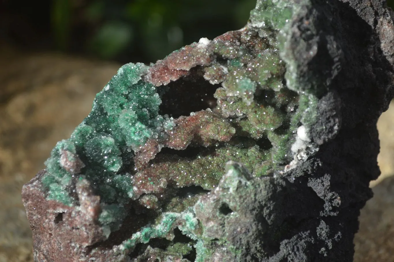 Natural Stunning Drusy Quartz Coated Ball Malachite Dolomite Specimen x 1 From Likasi, Congo