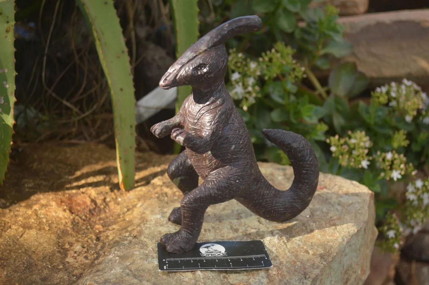 Polished Green / Brown Serpentine Dinosaur Carving  x 1 From Zimbabwe